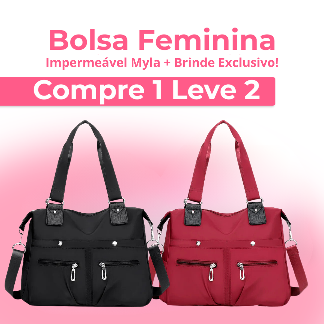 (COMPRE 1 E LEVE 2) Bolsa Feminina Impermeável Myla + Brinde Exclusivo!